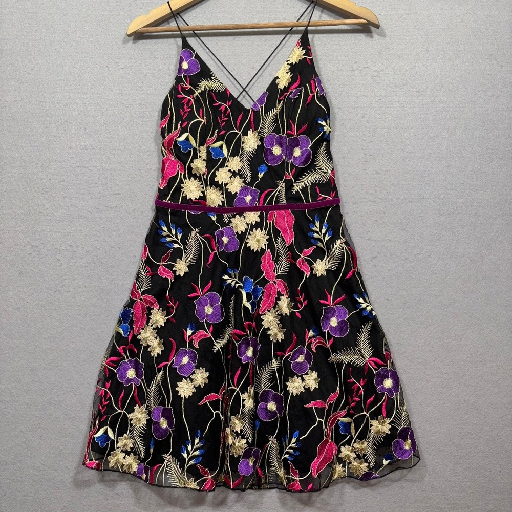 A Byer Floral‎ Embroidered Dress Women's 5 Fit Flare Statement